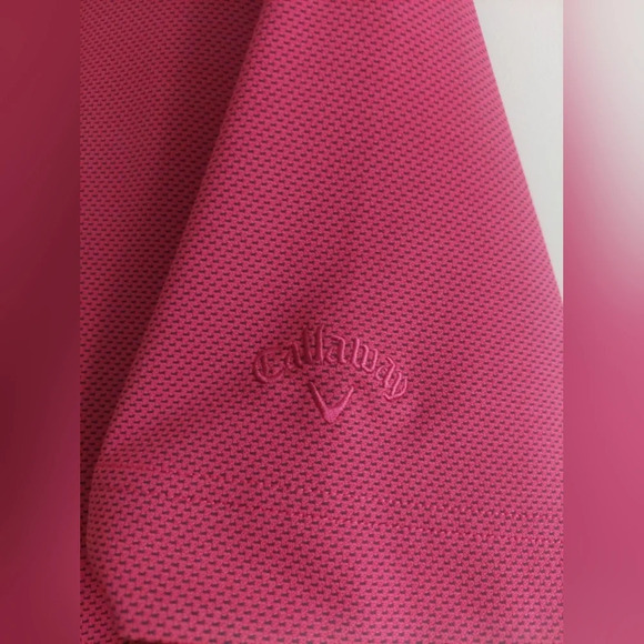 Callaway Golf Polo Shirt Mens size Medium Pink Spotted pattern Preppy - Picture 5 of 12